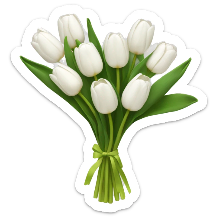 white tulip bouquet  sticker