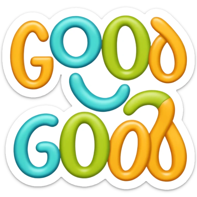 The word GOON formed by playful, cartoonish human limbs (arms and legs) arranged to form each letter, fun, bold, lighthearted style sticker