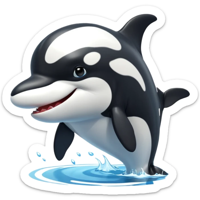 3d Cartoon orca in the style of american picture of president saying we need you to fight sticker