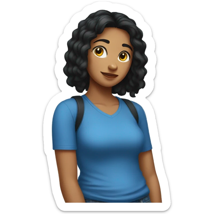 Felix is a girl,  she is tall, she has black hair and she's thicc, she wears a blue t-shirt with h sticker