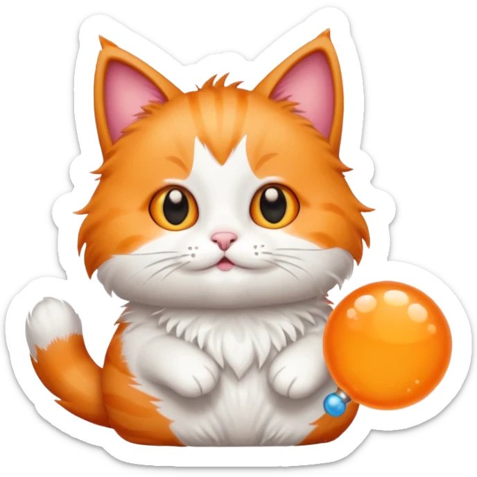 make me a cartoon cat, with some kind of sign or something with the text ‘W Bubble’ on it sticker