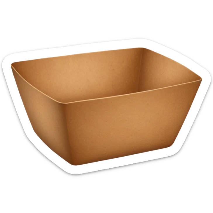 create an emoticon of a retangular bowl made of kraft paper, 
The lunch box should be the most similar to this real one..
https://i.postimg.cc/FKcHz1tk/Screenshot-2025-11-11-alle-16-06-29.png

Can get more images of the bowl from this instagram account https://www.instagram.com/chefaporterbr/ sticker