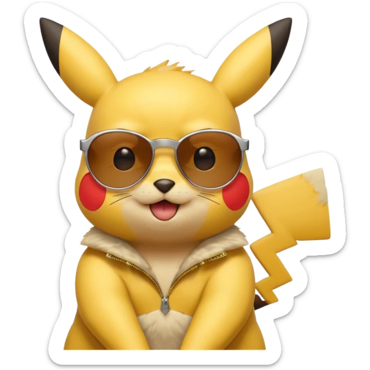 Pikachu qui enlève ses lunettes de soleil et fait un clin d'œil sticker
