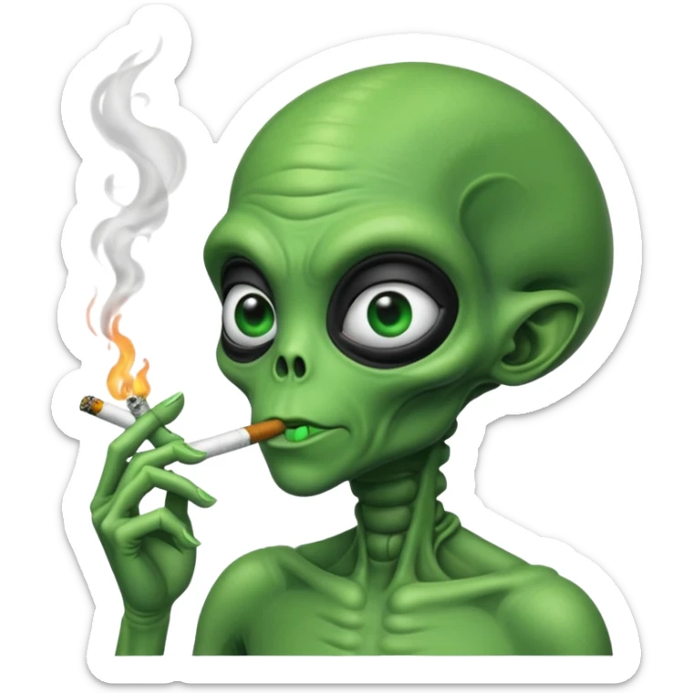 Alien qui fume sticker