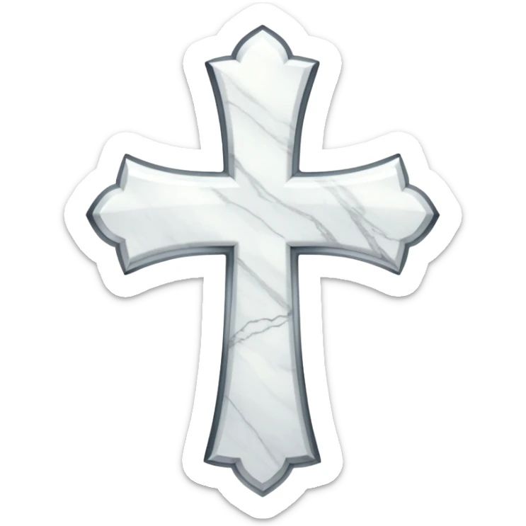 White marble cross sticker