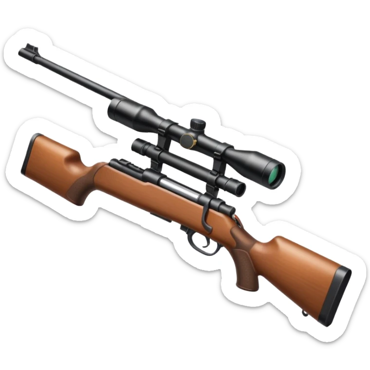 just a deer hunting rifle with a scope mounted to the top of the gun barrel  sticker