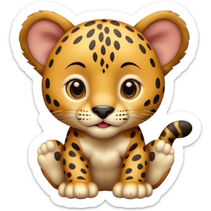 A high-resolution photo-realistic digital illustration of a baby jaguar, chest upward A high-resolution, photo-realistic digital illustration of a majestic jaguar sticker