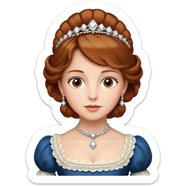 a young lady from the regency era called Frances, named the diamond of the season, more regency, she has chestnut hair sticker