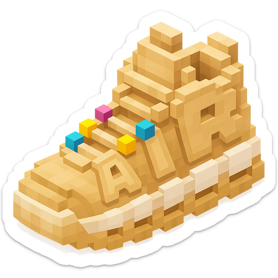 Nike Air More Uptempo sneakers in beige with colorful beads on the laces sticker