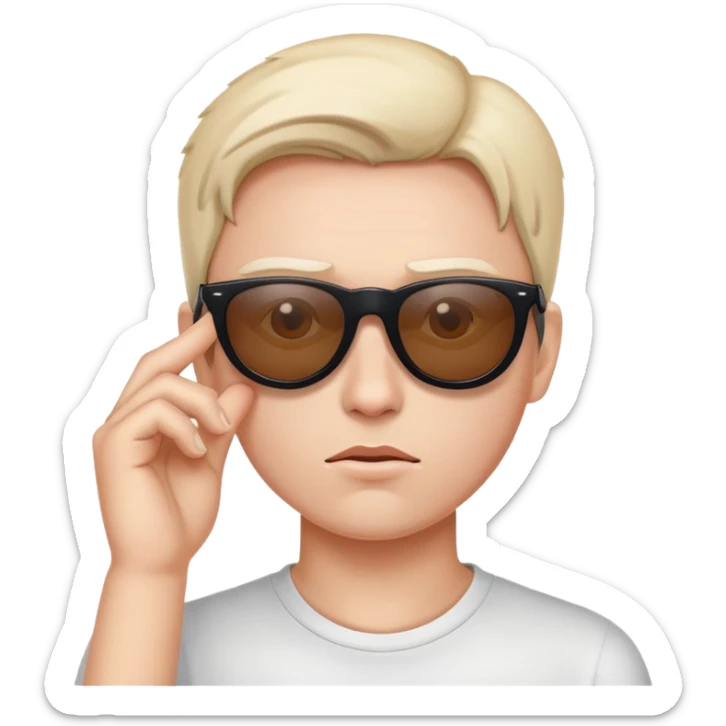 PERSONA CON CARA DE PREGUNTA Y BAJANDOSE LOS LENTES DE SOL AL MISMO TIEMPO sticker