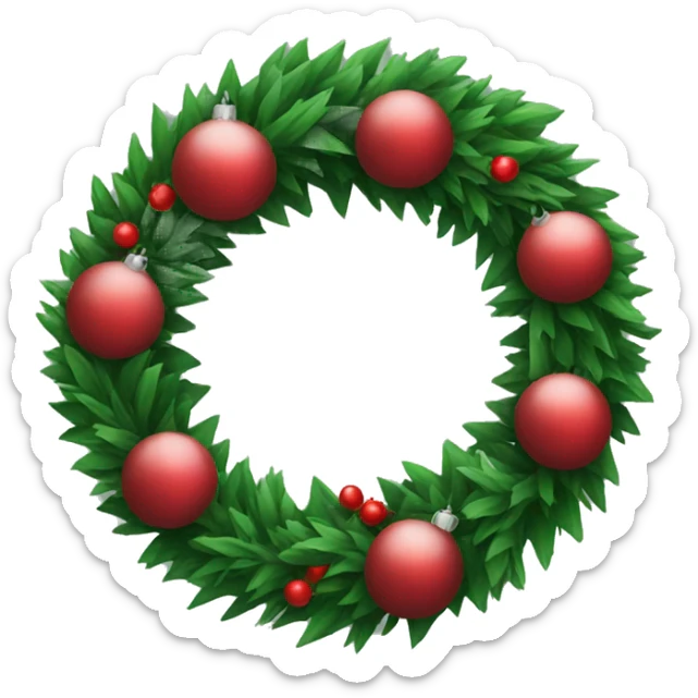 Christmas wreath sticker
