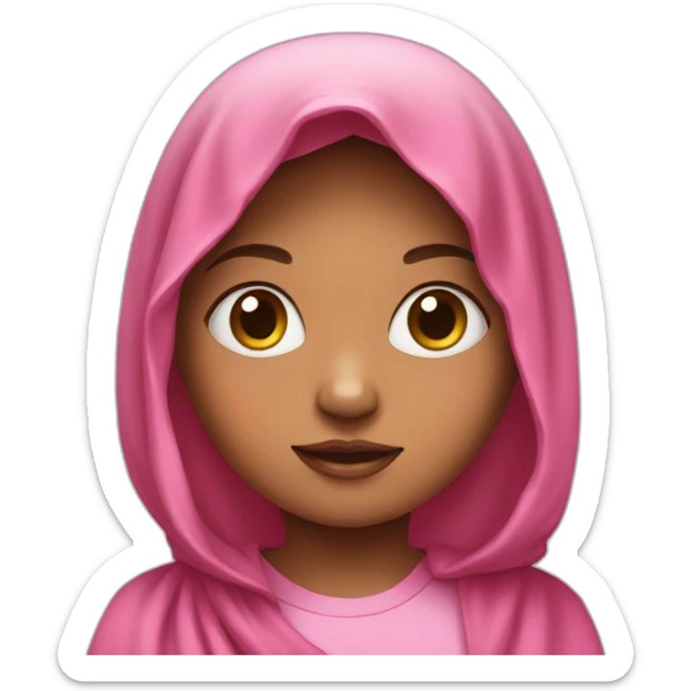 A little girl with a pink veil and et a pink T-shirt  sticker