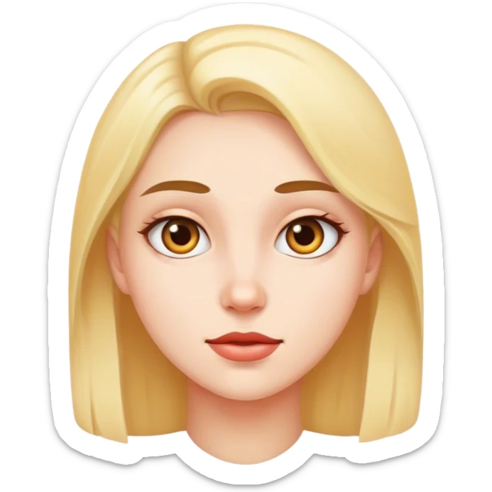 Girl with man face sticker