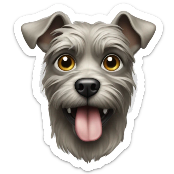 create an emoji of the ugliest dog in the world in metallic colors sticker