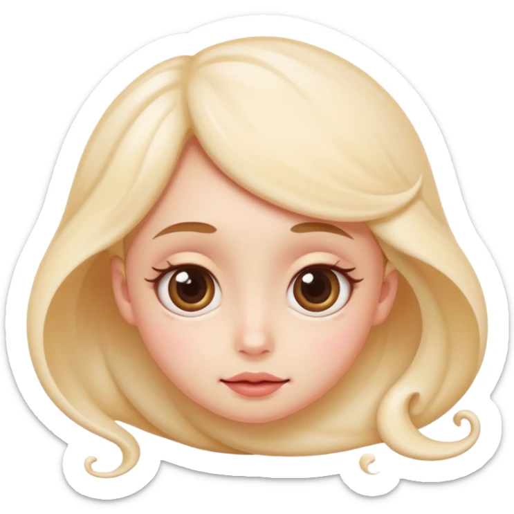 shy vanilla cream with big eyes, rosy cheeks, and a swirl on top sticker