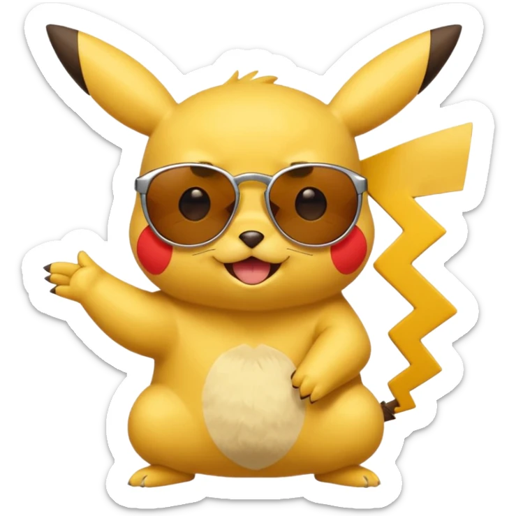 Pikachu qui enlève ses lunettes de soleil et fait un clin d'œil sticker