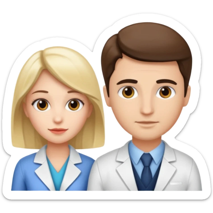 Perfect love. Psychologist girl and a futurologist man sticker