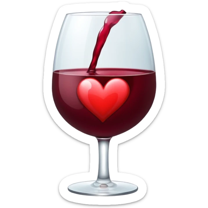 Genera un emoji de un corazón blanco con color vino tinto , sencillo y lindo  sticker