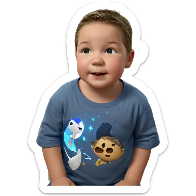 boy under the moonlight sticker