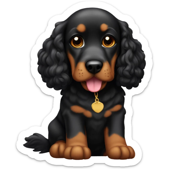 Black cocker, golden retviever and a havanna dog all sitting in a row sticker