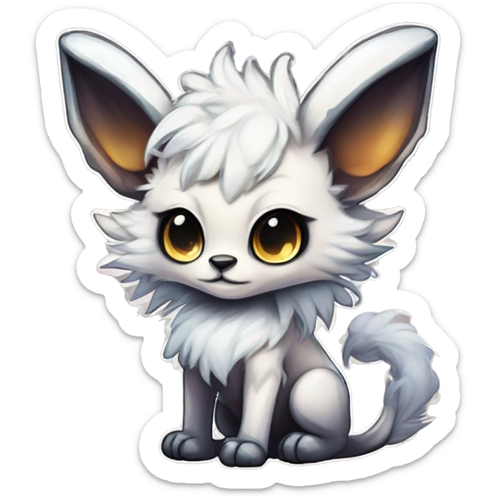 Cool cute Kawaii edgy fantasy shiny chibi animal creature fursona Fionbri vernid by griffsnuff & LiLaiRa & Falvie full bodyal sticker