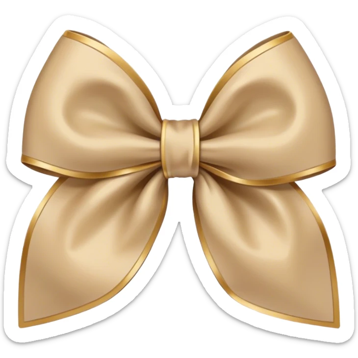 beige bow sticker
