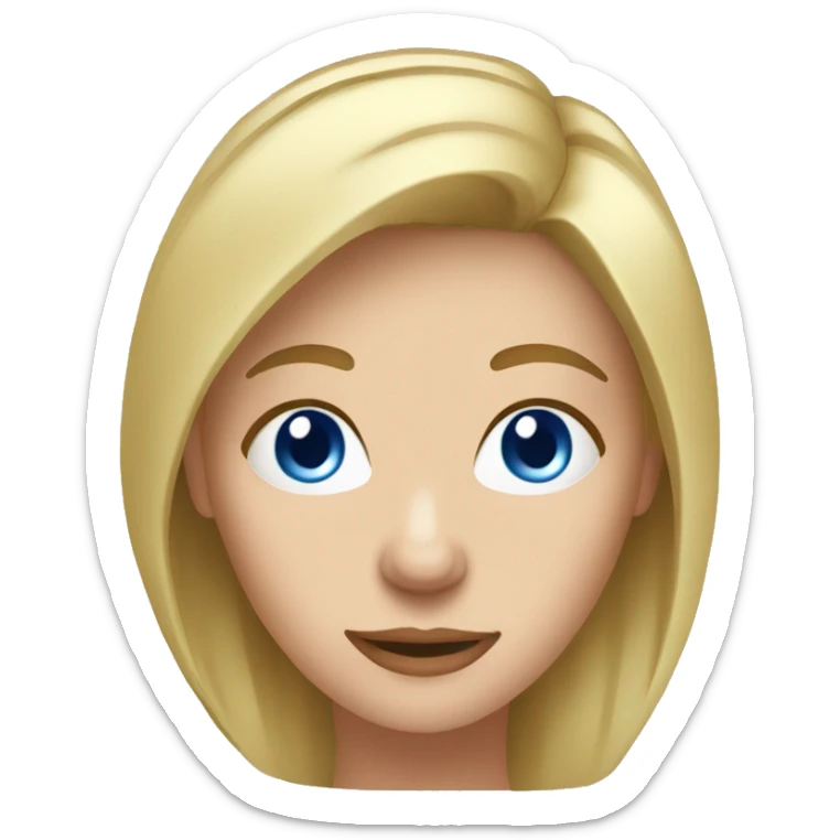 woman with blond Hair and Blue Eyes growing rosemary out of her head sticker