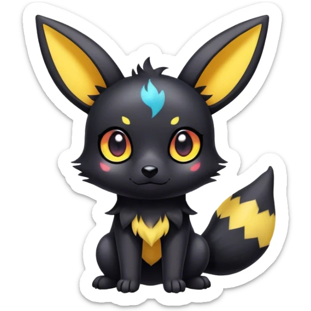 Cool cute edgy kawaii Quilava-Umbreon-animal-creature-hybrid full body sticker