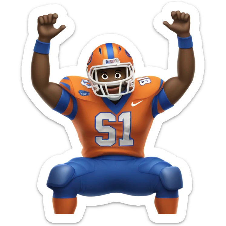 A Gator playing hockey with a Jersey that says SUB in caps . I want the gators Arms up in victory. Maybe kneeling. It needs to look epic sticker