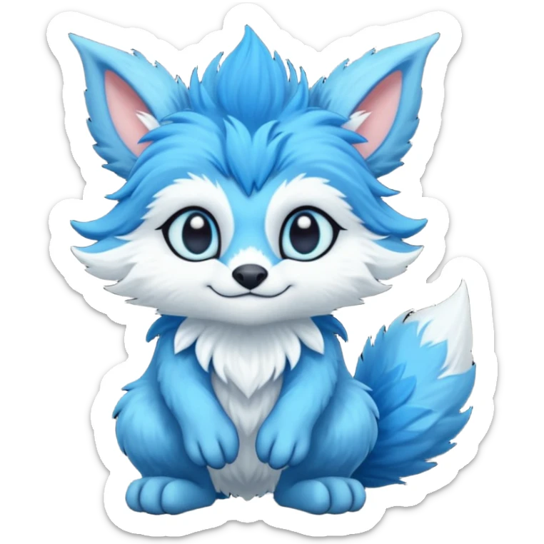 Cool cute fantasy Fionbri-Vernid-creature by griffsnuff & LiLaiRa & Falvie full body sticker