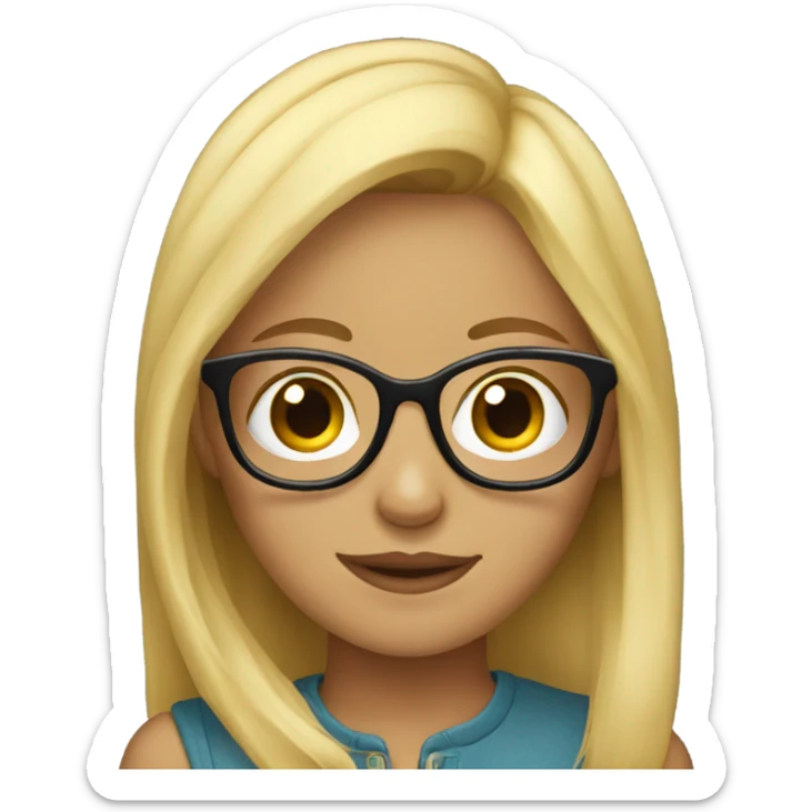 Blond girl with glasses  sticker