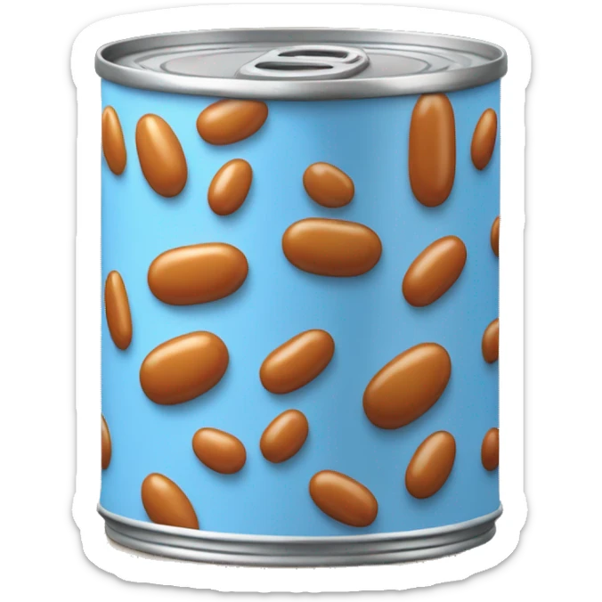 A light blue can of baked beans that looks like Heinz brand. sticker