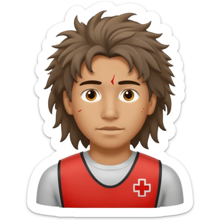 Lifeguard Native American Teenager with messy hair rescuing someone sticker