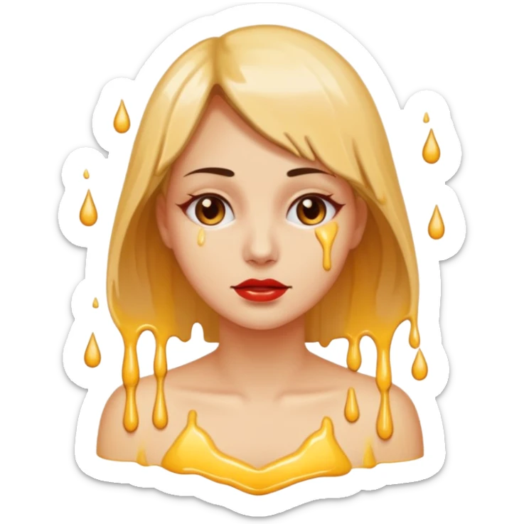 Woman dripping hot wax onto her own skin, controlled pain, ceremonial atmosphere sticker