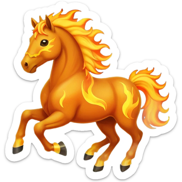 fire horse emoji to push notification . more fire on the horse sticker