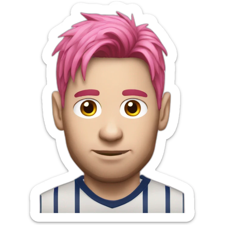 Messi with pink hair sticker