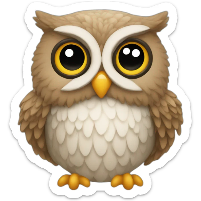 Owl with wooll sticker