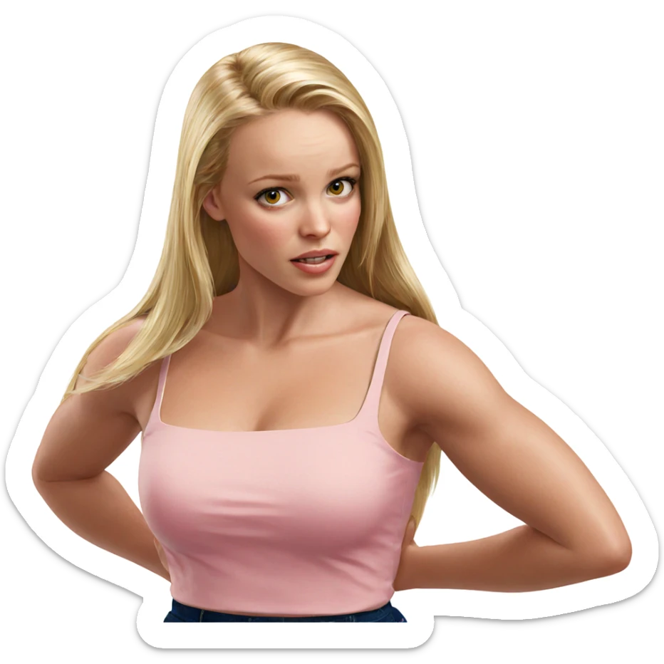 realistic portrait of blonde girl sticker