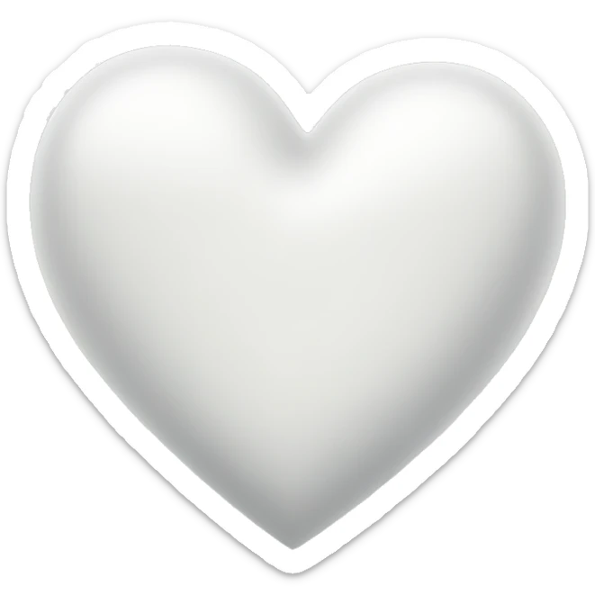 White heart  sticker