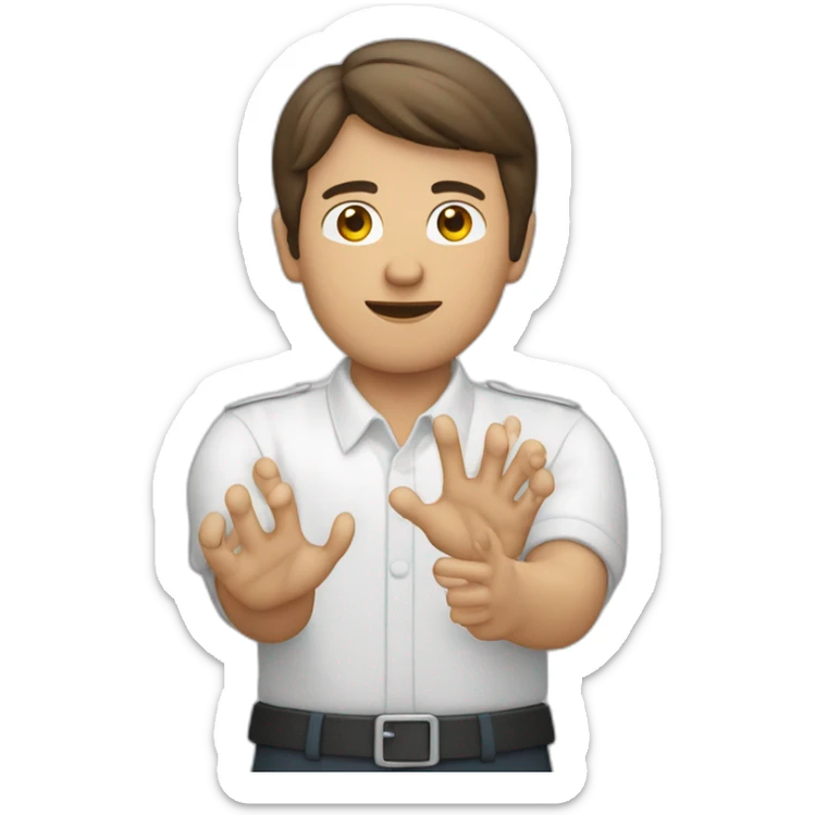 Un chico blanco con un control en la mano y en el otro sacado el dedo de la mitad sticker