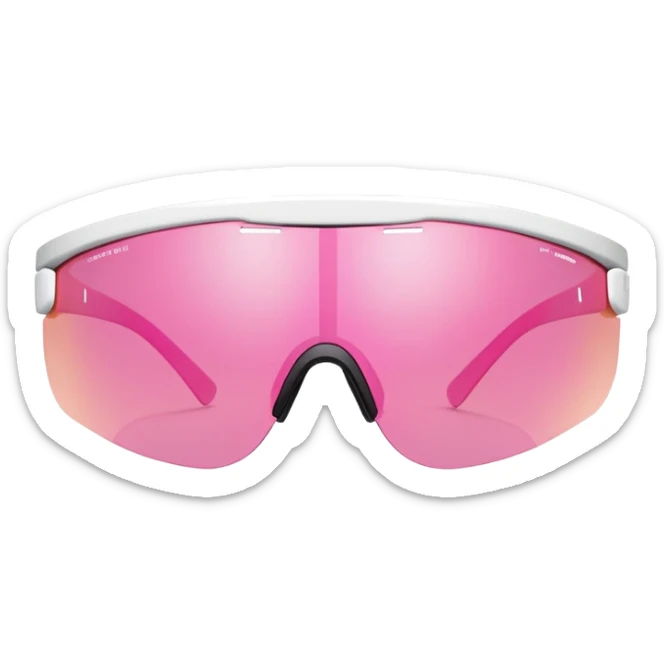 sporty pink shield visor sunglasses with athletic design and one-piece lens, sleek modern style sticker