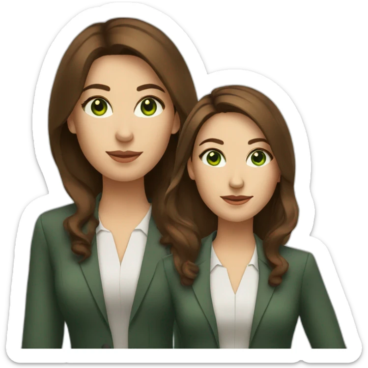real estate agent women with brown hair and green eyes sticker