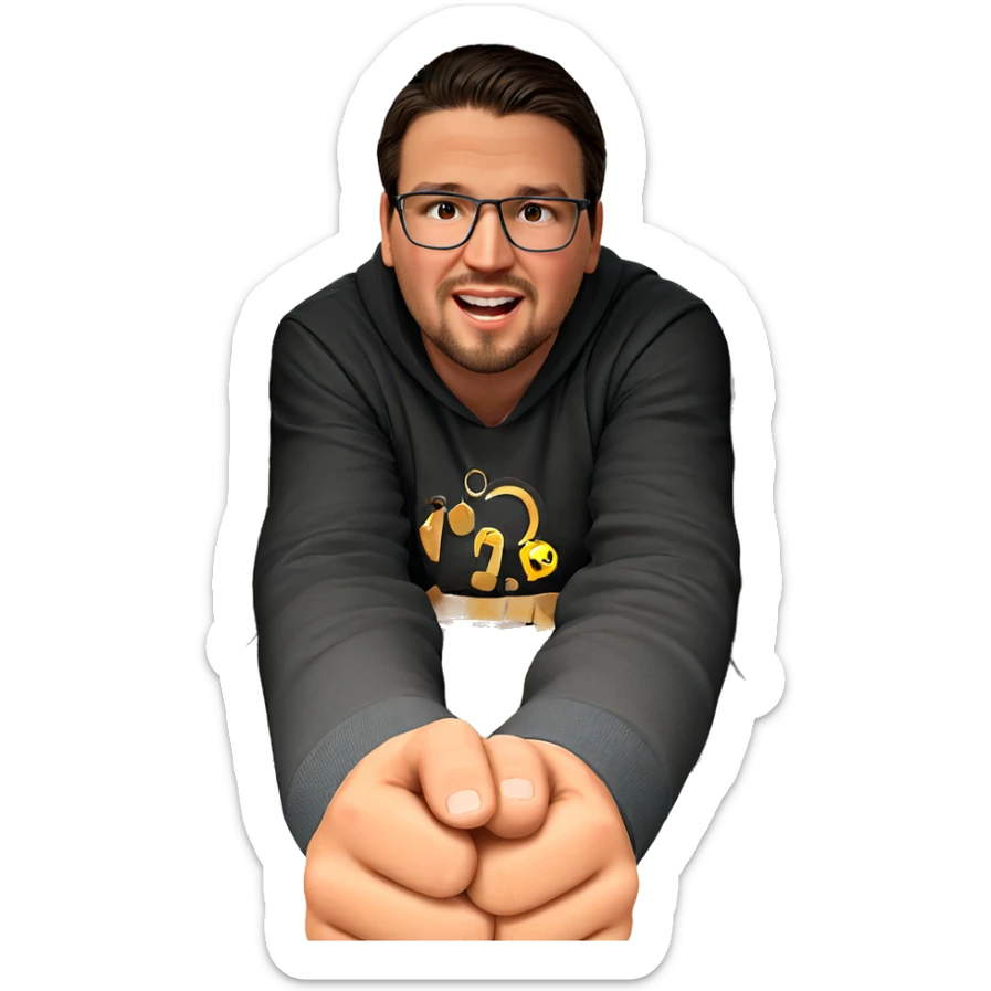 boy in a cardboard box sticker