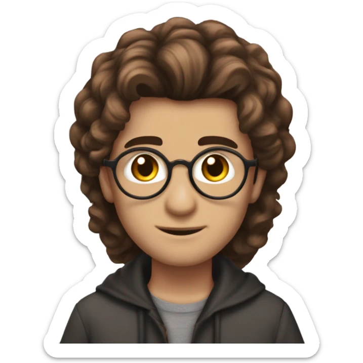 personne cheveux longs ondulés marrons avec tenue harry potter de la maison poufsouffle sticker