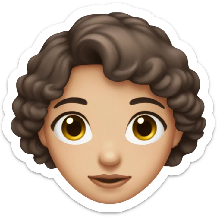 Brown eyes , dark brown hair, feminine, pink, girl, angelic sticker