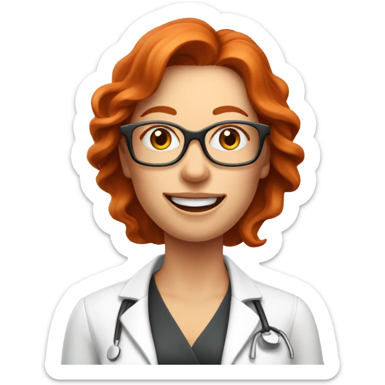 red hair woman nutritionist with glasses wishing money sticker