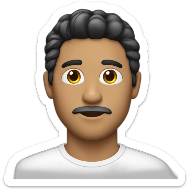 Hombre con pelo blanco polera de Brasil una mascarilla negra y piel blanca sticker