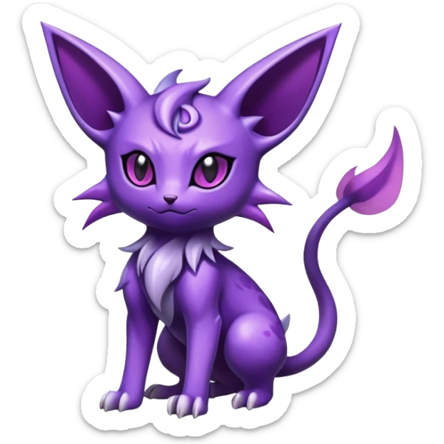 Shiny Dark Cute Edgy Cool Espeon-Haunter-Nidorino-Liepard-fusion-hybrid full body  sticker