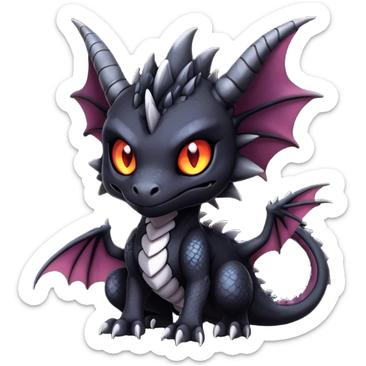 Gothic Badass Edgy Dark Mysterious Mystical Dragon-Beast-Trico-Noivern-Fursona sticker