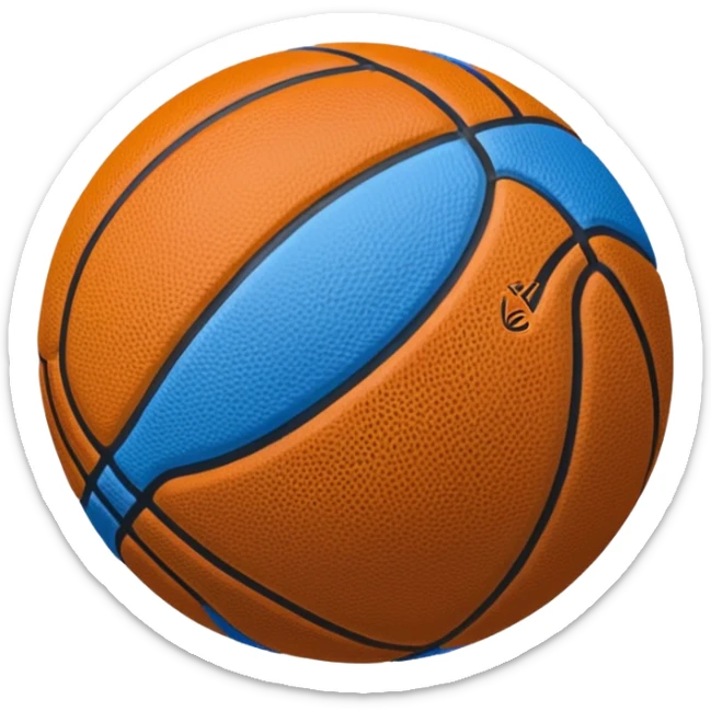Faça um emoji de uma bola de Basquete branca e nela um símbolo de verificado sticker